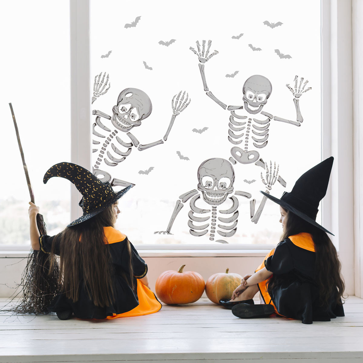 Elektrostatyczna dekoracja okna XL - szkielety HA9911 Halloween Arpex